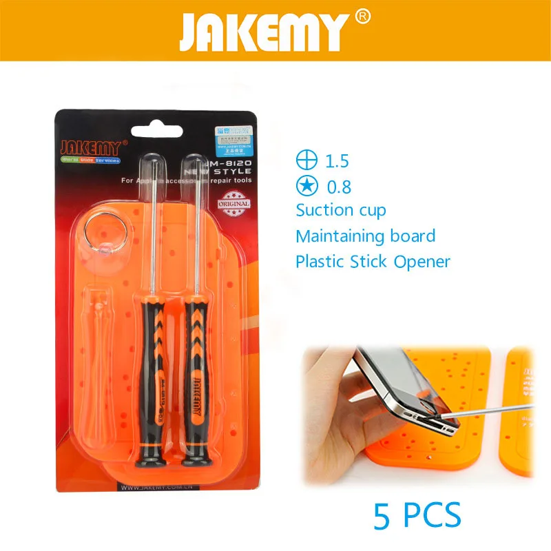 JAKEMY Professional Opening Tools 6 in 1 Screwdriver Opening Pry Set Mobile Phone Repair Tool for Iphone 5 5G JAKEMY Professional Opening Tools 6 in 1 Screwdriver Opening Pry Set Mobile Phone Repair Tool for Iphone 5 5G