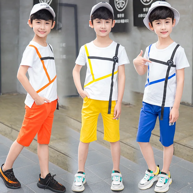 

Summer Suits for Boys 2019 Boutique Big Boys Clothing Sets Toddler Clothes Kids Outfits T-shirts + Shorts 2 Pcs Set