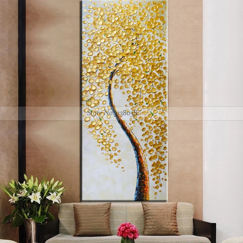 Canvas-Prints-Wall-Art-Large-Size-Poster-Modern-Abstract-Gold-Money-Tree-Prints-On-Canvas-For (3)