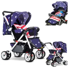 Портативная детская коляска с зонтиком для сидения и лежи, детская коляска для новорожденных, детская коляска с ручкой-трансформер для ног, детская коляска