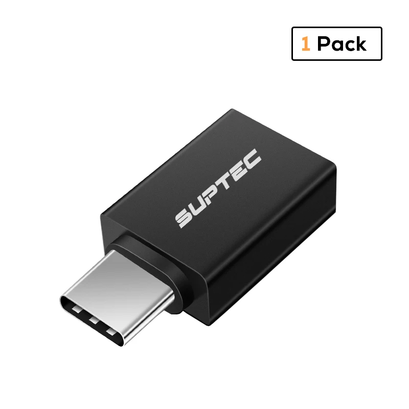 SUPTEC usb type C OTG адаптер USB C на USB 3,0 OTG type-C конвертер для Macbook samsung S9 S8 huawei mate 20 P20 USB-C разъем - Цвет: 1 Pack Black