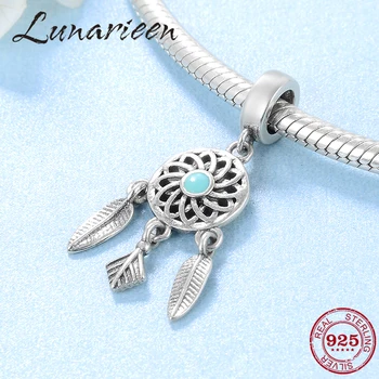 

925 sterling silver green Hollow flower and mysterious Leaf Fit Original europeu Charm Bracelet Jewelry making