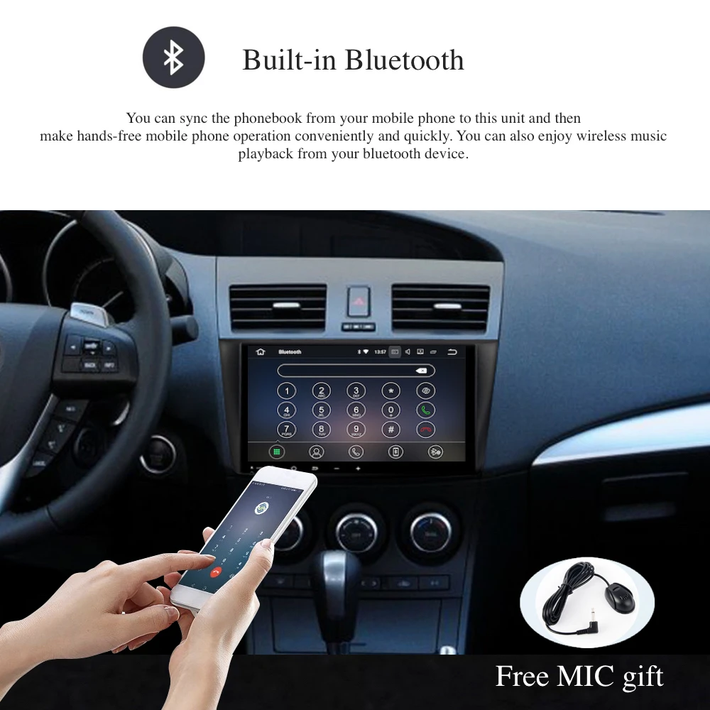 Cheap 9" Android 8.0/7.1 1 din Car Radio for Mazda 3 2010 2011 2012 Multimedia Built-in Wifi Bluetooth GPS Mirrorlink Headunit 2