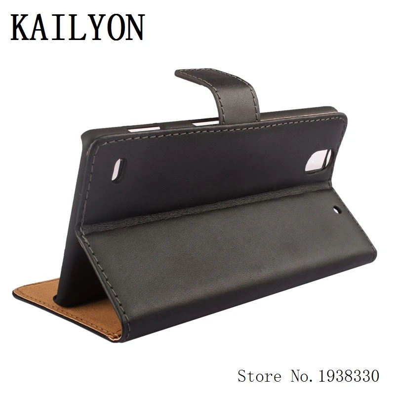 

KAILYON Luxury Genuine Leather Case Cover For Sony Xperia C4 Dual E5303 E5306 E5353 Flip Wallet Stand Cell Phone Cover Protect S