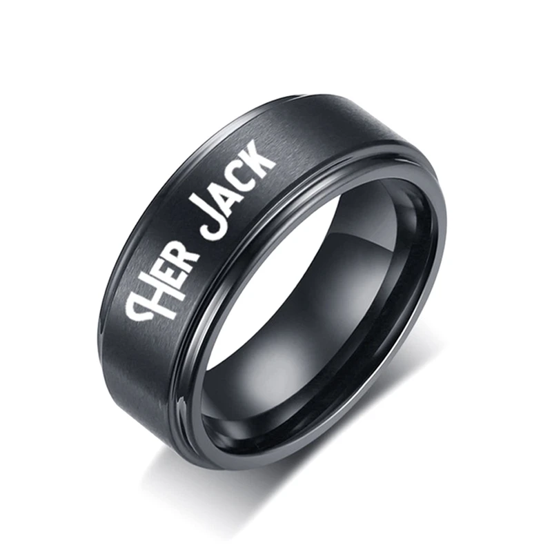 

Black Color Jack And Sally Stainless Steel Men Women Couple Ring Jewelry Gifts