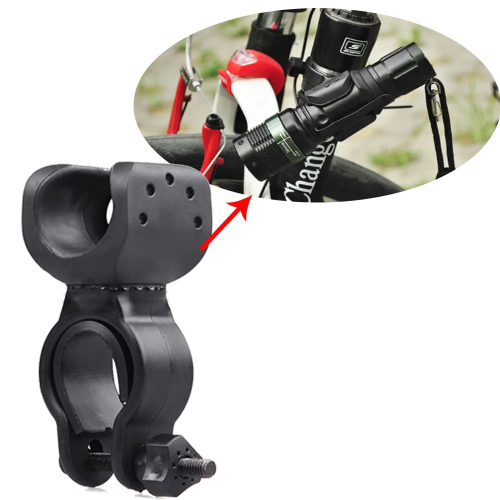

Bicycle flashlight bracket button 360 rotating LED flashlight bracket with non-slip rubber gasket bicycle accessories