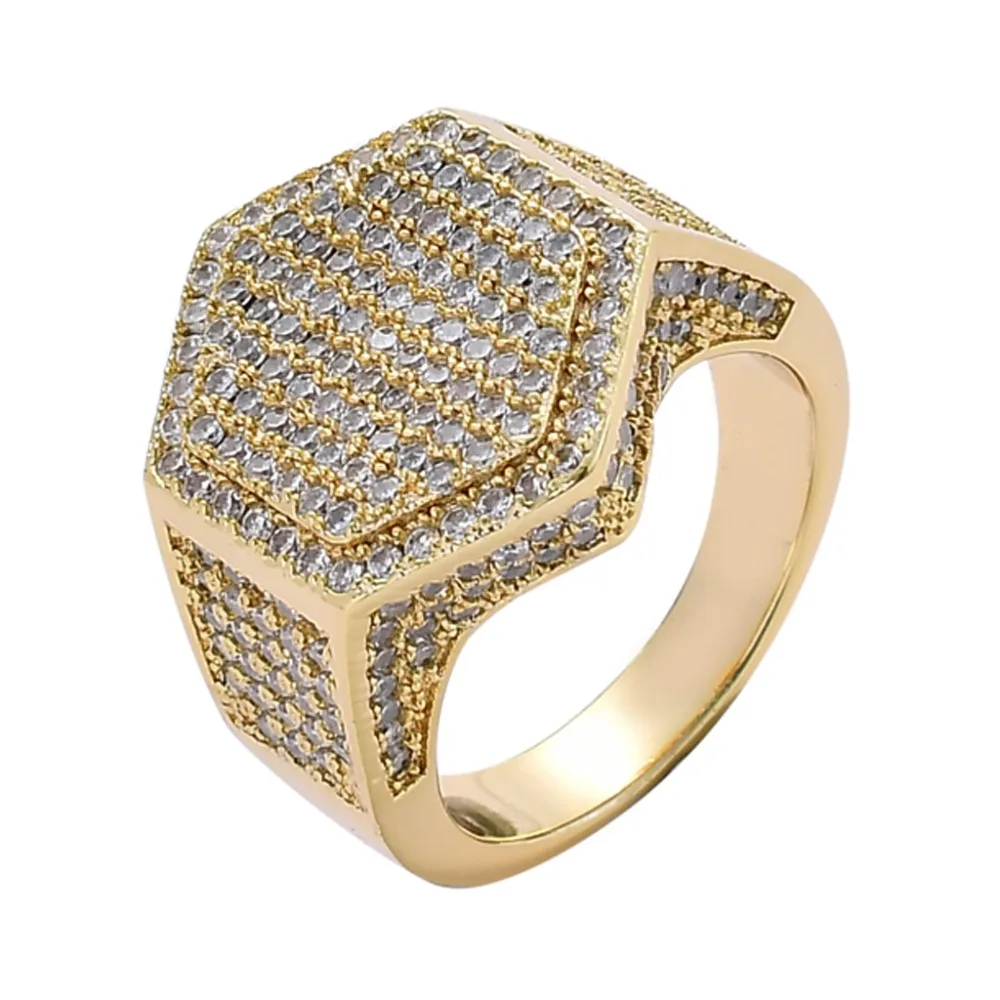 Hip Hop Jewelry Iced Out Hexagon Ring (3)