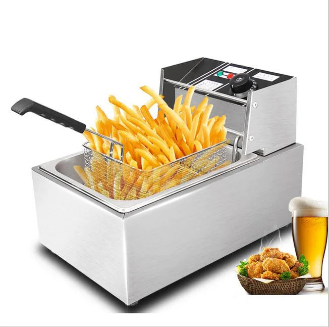 

Free shipping 220v or 110v CE 8L Electric Deep Fryer Stainless Steel Frying Machine Commercial Or Household Fryer