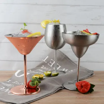 

Stainless Steel Martini Triangle Cup Goblet Cocktail Glass Metal Cup Red Wine Bar Ktv Decorations