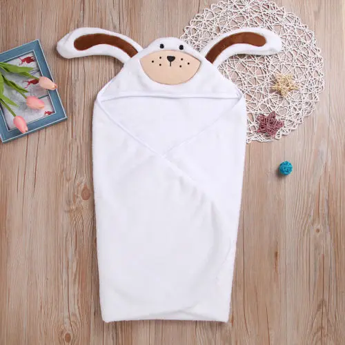 Новорожденных для маленьких девочек мальчиков мягкий теплый хлопок ночь банные халаты пижамы мультфильм Животные Домашняя Пижама 0-3 м - Цвет: Белый