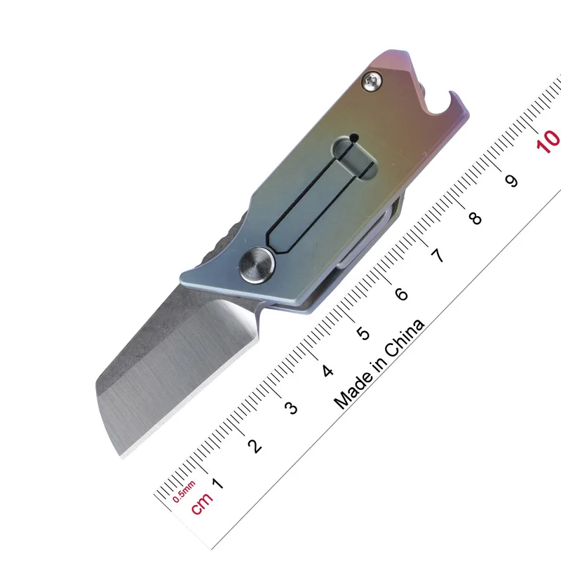 

TIGEND #1061 440C blade titanium handle folding knife outdoor camping hunting pocket fruit knife EDC tool beer Bottle Openers