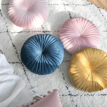 

40x40cm round pumpkin cushion throw pillow sofa back cushion backrest throw pillow stuffed lumbar cushion pad pink/blue/yellow