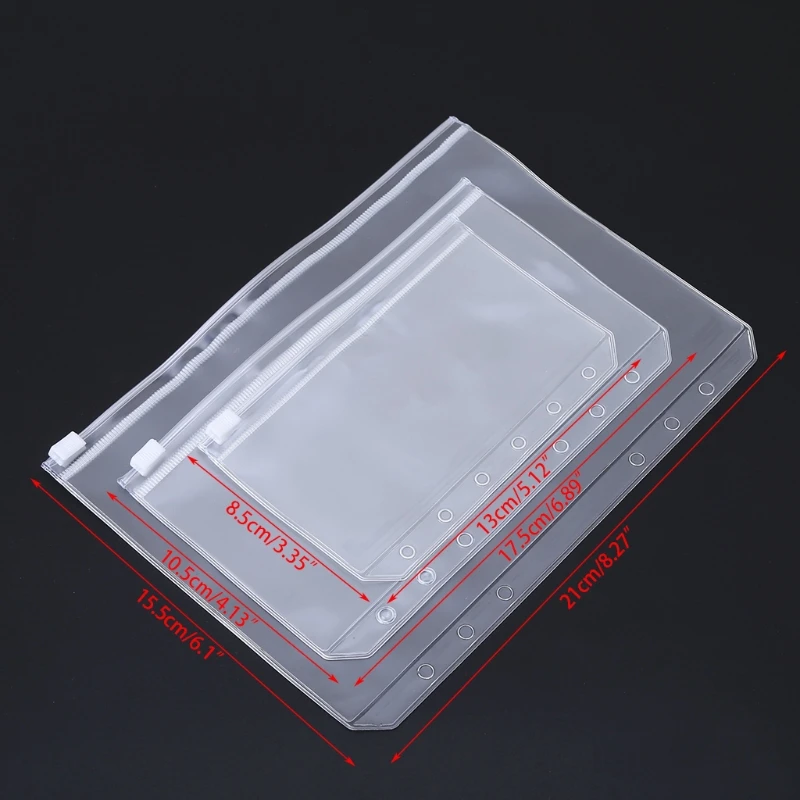 Прозрачная сумка для хранения из ПВХ чехол для ноутбука дневник ежедневник на молнии визитные карточки держатель для файлов