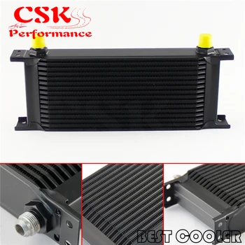 

16 Row 8AN Universal Engine Transmission Oil Cooler 3/4"UNF16 AN-8 Black