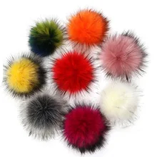 Новинка, 10, 13 см, искусственный полиэстер, Меховые помпоны, зимние пушистые Помпоны из искусственного меха, Меховые помпоны для вязаных шапок, шапки, шапки