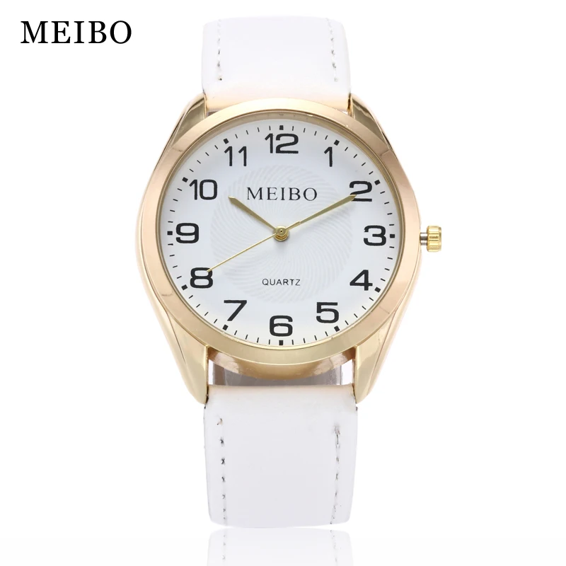 

MEIBO Fashion Women Watch High Quality Fine Leather Quartz Watch Ladies Simple Desgin Waterproof Watch Students Clock Gift Girls