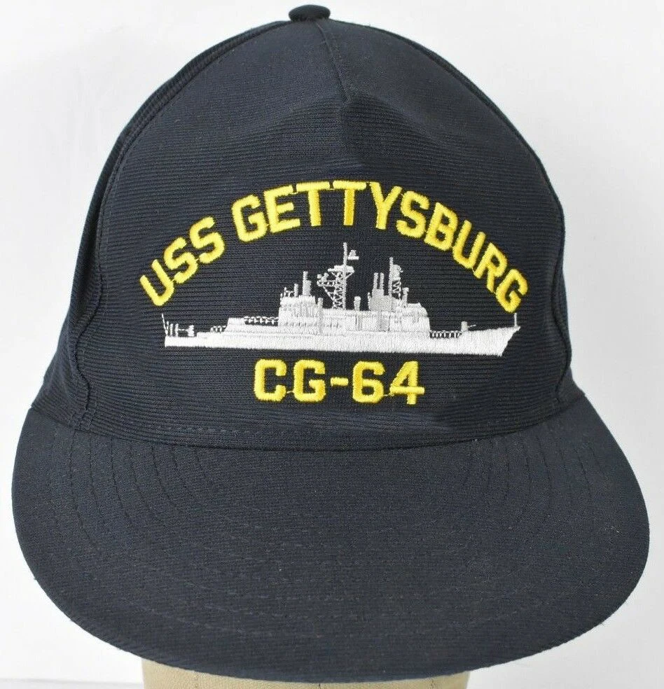 

Navy Blue USS Gettysburg CG-64 Cruiser Baseball Hat Cap Adjustable Snapback