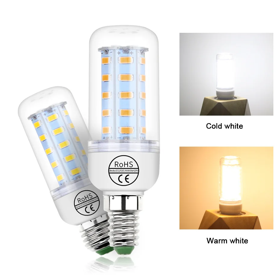 

E27 LED Bulb E14 LED Lamp 220V Corn Bulb Warm White Cold White 24 36 48 56 69 72LEDs Led Chandelier Lights for Living Room