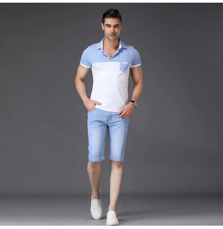 

SULEE Brand 2019 Mens Ripped Short Jeans Brand Clothing Summer Cotton Shorts Breathable Tearing Denim Shorts Male