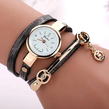 

2020 Stylish Gold Metal Dress Women Watch ladies Girls watch small Dial Leather Strap Women Wristwatches Famale Clock