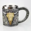 Skull Mug Contain Viking Skeleton Death Grim Knight Gothic Design Coffee Beer Tankard Mugs BEST Halloween Father's Day Gift ► Photo 3/6