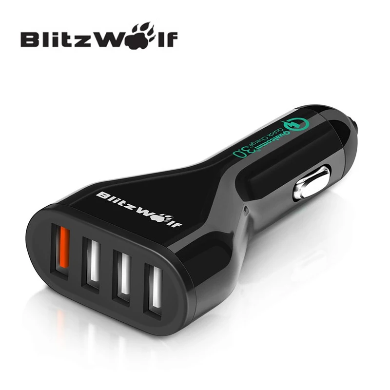 bilder für BlitzWolf BW-C10 54 Watt Universal Quick Charge QC3.0 Zertifiziert 4 port USB Kfz-ladegerät Mit Kabel Und Power3S Für telefon bilder für BlitzWolf BW-C10 54 Watt Universal Quick Charge QC3.0 Zertifiziert 4 port USB Kfz-ladegerät Mit Kabel Und Power3S Für telefon