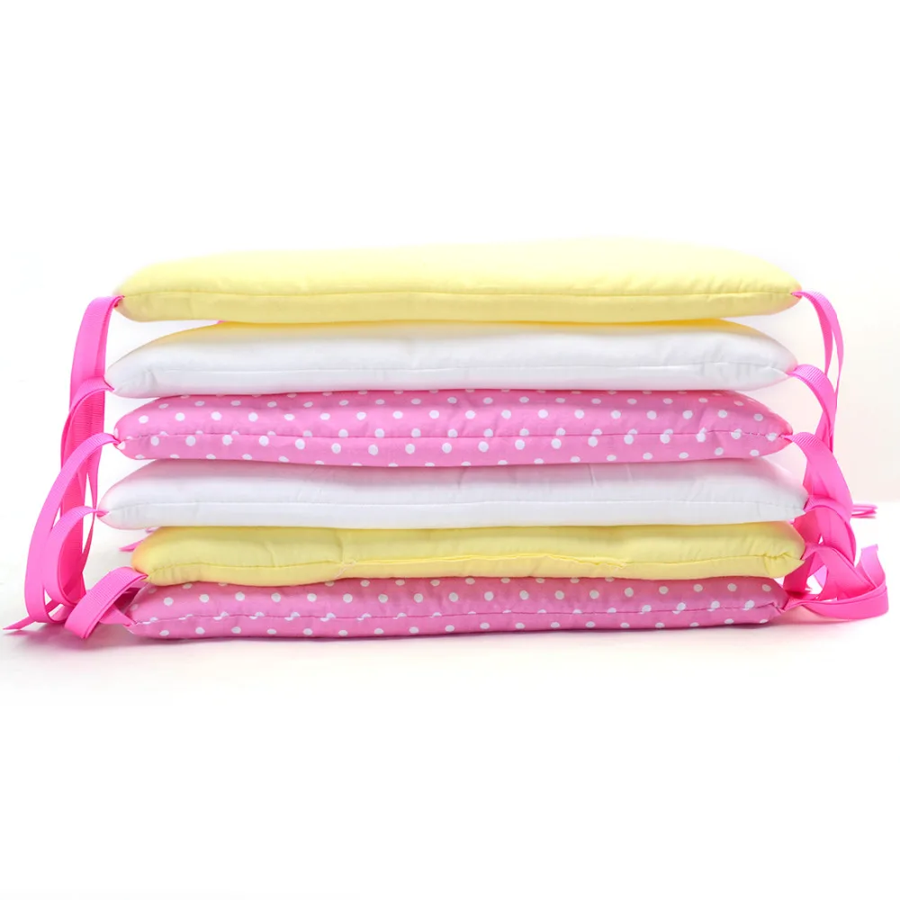 6Pcs/Lot Infant Bed Cot Bumper Baby Bed Bumper Bed Protector Breathable Baby Crib Protector Cushion Toddler Bedding Supplies