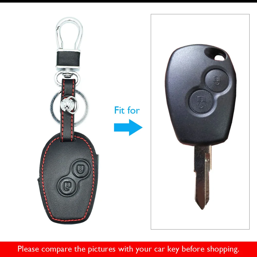 Кожаный чехол для ключей для автомобиля Renault Clio Dacia Logan Megane Espace Kangoo Duster Twingo 2 кнопки дистанционного брелока крышка сумка для ключей