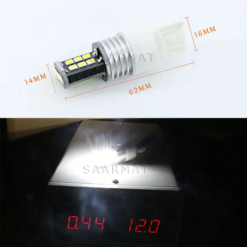 Пара T15 W16W 1156 P21W BA15S T20 7440 задний фонарь светодиодный светильник DRL указатель