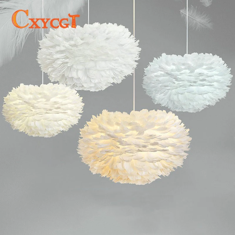 

Feather Pendant Lamp Nordic Creative Simple Fashion Art Warm Romantic Bedroom Becoration Personality Post-modern Lighting