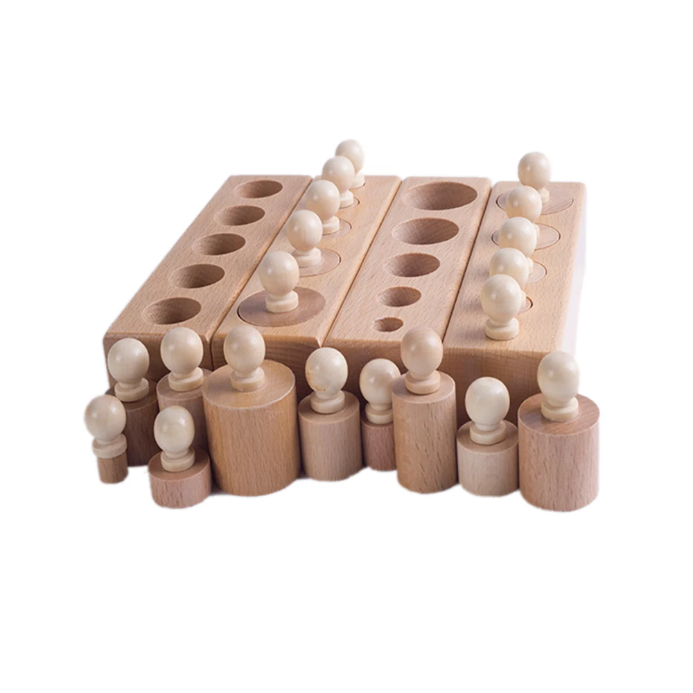 

Creative 1Set Puzzle Montessori Wooden Cylinder Socket Toys Baby Early Learning & Education Toys Toy Knobbed Cylinder