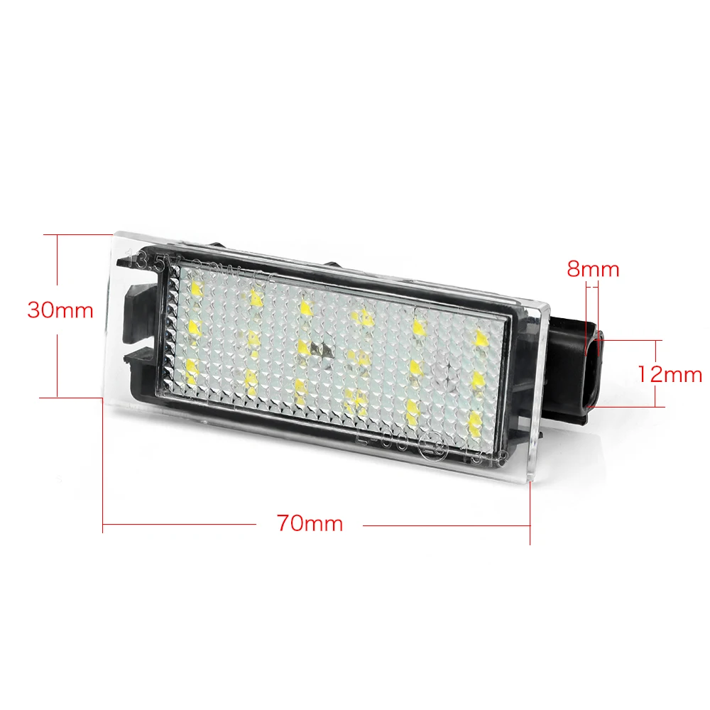 2 шт. Автомобильный светодиодный светильник для номерного знака, белый 12 В светодиодный фонарь для Renault Megane 2 Megane 3 Velis Satis Master CLIO TRAFIC