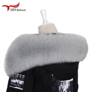 

Women Winter Coat Fur Scarves Neck warmth Fox Fur Warm Warmers Real Fox Fur Scarf Jackets Real Fur Collar manteau femme hiver