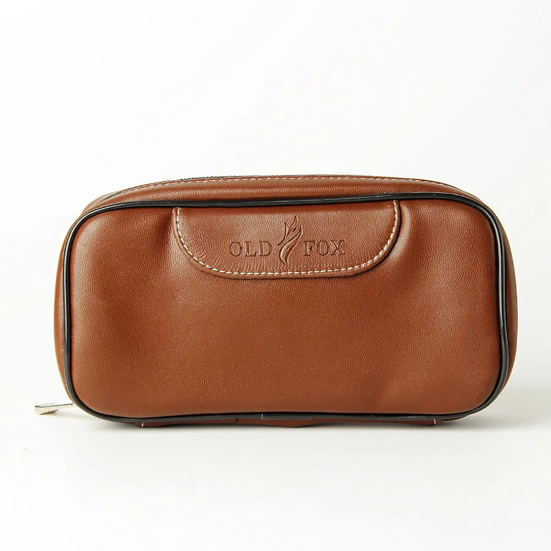 

RU-OLDFOX Good Durable Portable Smooth PU Leather Pipe Pouch/Case/Bag for 2 Smoking Pipes fc0012