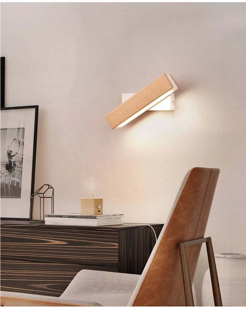 Moderno led interior luminária de madeira lâmpadas