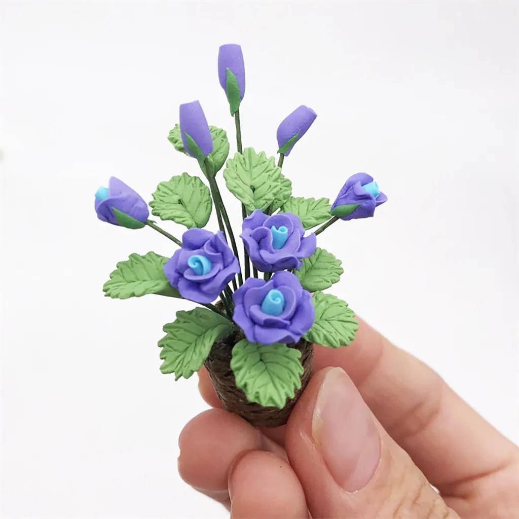 Искусственный кукольный домик HIINST 1/12 миниатюрный искусственный зеленый цветок