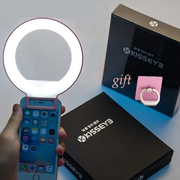 

HOT Selfie Portable Flash Led Camera Phone Photography Ring Light Enhancing Photography for Smartphone iPhone Samsung Pink White