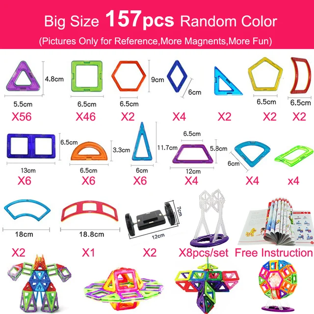 Big Size Magnetic Blocks Magnetic Designer Construction Model & Building Toys Brick Enlighten Bricks Magnetic Toys for Children 1