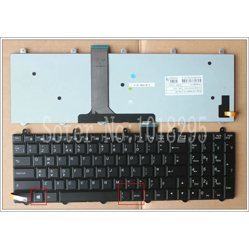 

NEW UK Laptop Keyboard with backlight For Clevo P157SM P177SM P170SM Black series V132150BK1