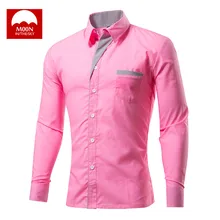 MOON 4XL новая модная брендовая мужская рубашка Camisa Masculina с длинным рукавом, Корейская приталенная дизайнерская официальная повседневная мужская рубашка, CS-024
