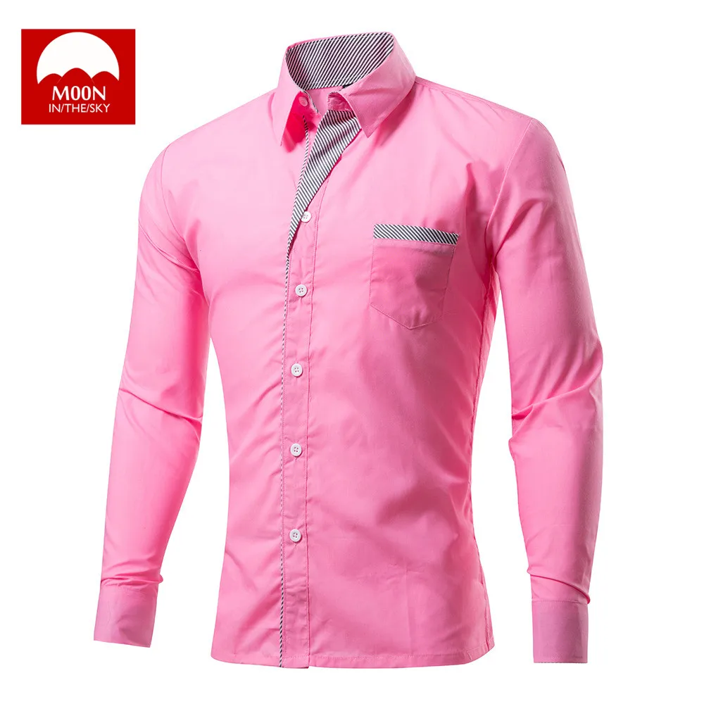 MOON 4XL новая модная брендовая мужская рубашка Camisa Masculina с длинным рукавом