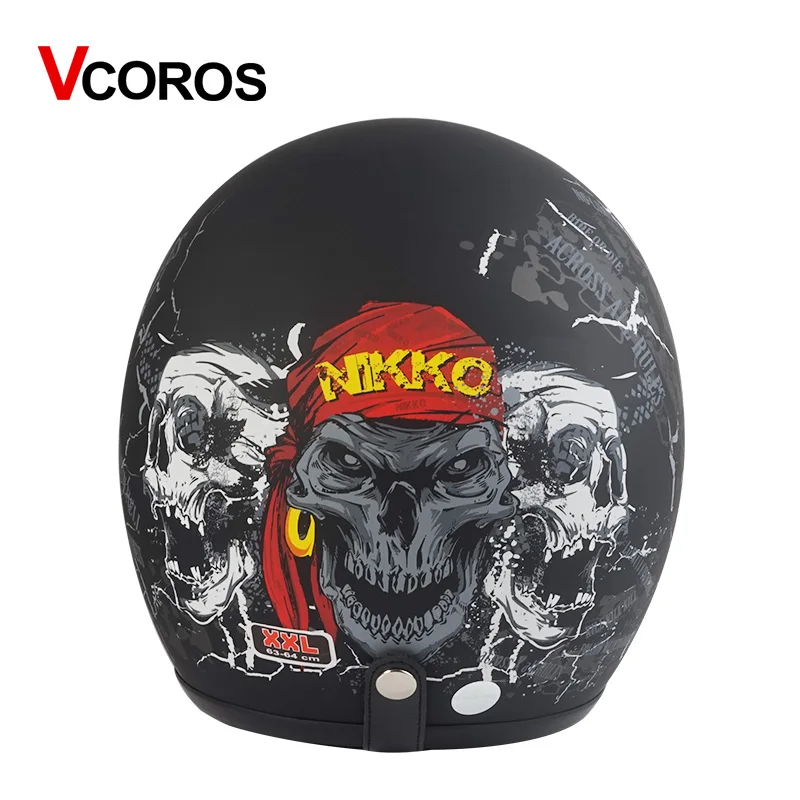 

Vintage Motorcycle helmet Jet casco Retro open face helmets for harley motorcycle scooter pilot vespa Moto helmet VCOROS Brand