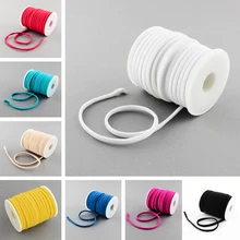 20 m/roll 5mm Moda Soft Foulard Pequeña Cuerda De Nylon Elástico Spandex Hilo para la Pulsera de la Joyería Collar de gargantilla hacer colorido