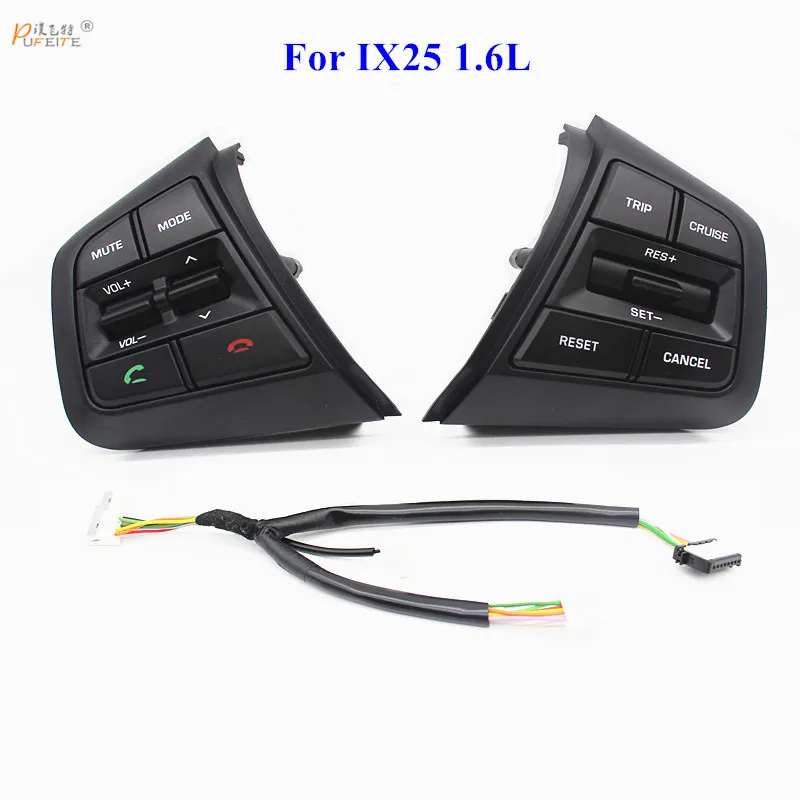 

PUFEITE For Hyundai ix25 (creta) 1.6L 2.0L Steering Wheel Cruise Control Buttons Remote Volume button switches car accessories
