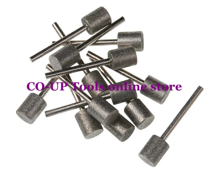 10pcs Cylindrical Diamond Grinding Heads Rotary Tools Burrs Abrasive