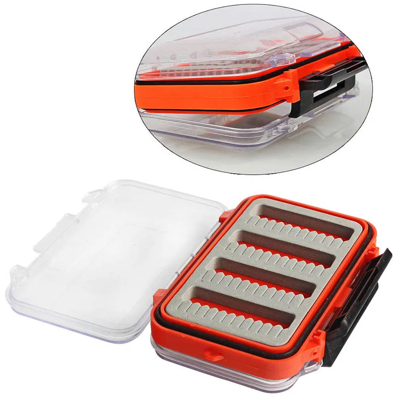 New Plastic Waterproof fly fishing Double Side Clear Slit Foam fly