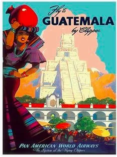 

Fly to Guatemala Central Latin America Travel Tourism Classic Retro Vintage Poster Canvas DIY Wall Paper Home Decor Gift