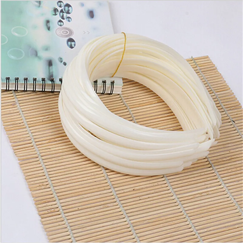 

New 12Pcs 10MM Width White Plain Girls Headband Trendy Plastic Hair Band DIY Craft For Women Girls