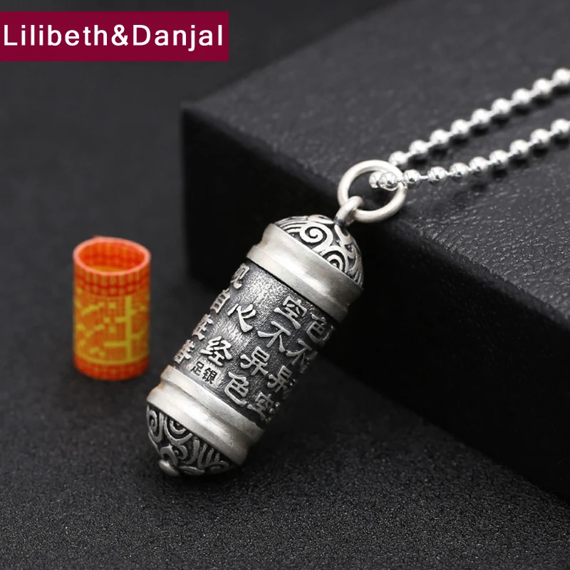 Кулон из серебра 100% пробы с мантрой Будды|fine jewelry|chain necklacependant chain |
