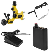 Татуировки комплект Питание поворотный татуировки шейдеров вкладыш с педалью Клип шнур выполните татуировки набор перманентного макияжа питания